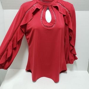 New york & company red blouse
